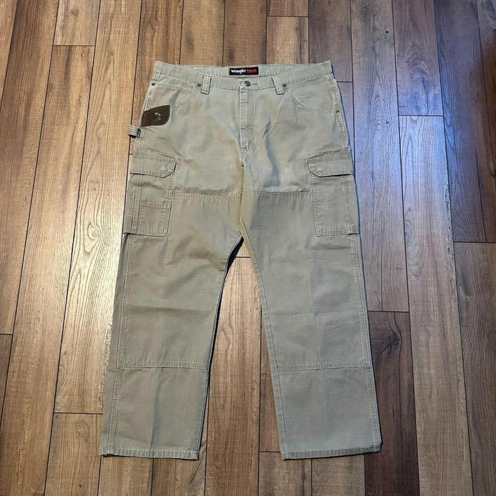 Wrangler Riggs Jeans Men's 40 x 30 Cargo Double Knee‎ Carpenter Tan